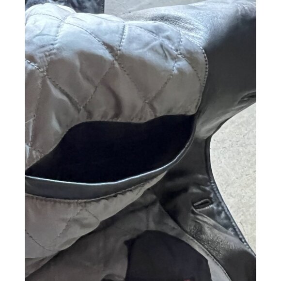 Vintage US Polo Assn Black Genuine Leather Jacket Men’s Sz XL Button Bomber - Picture 7 of 16